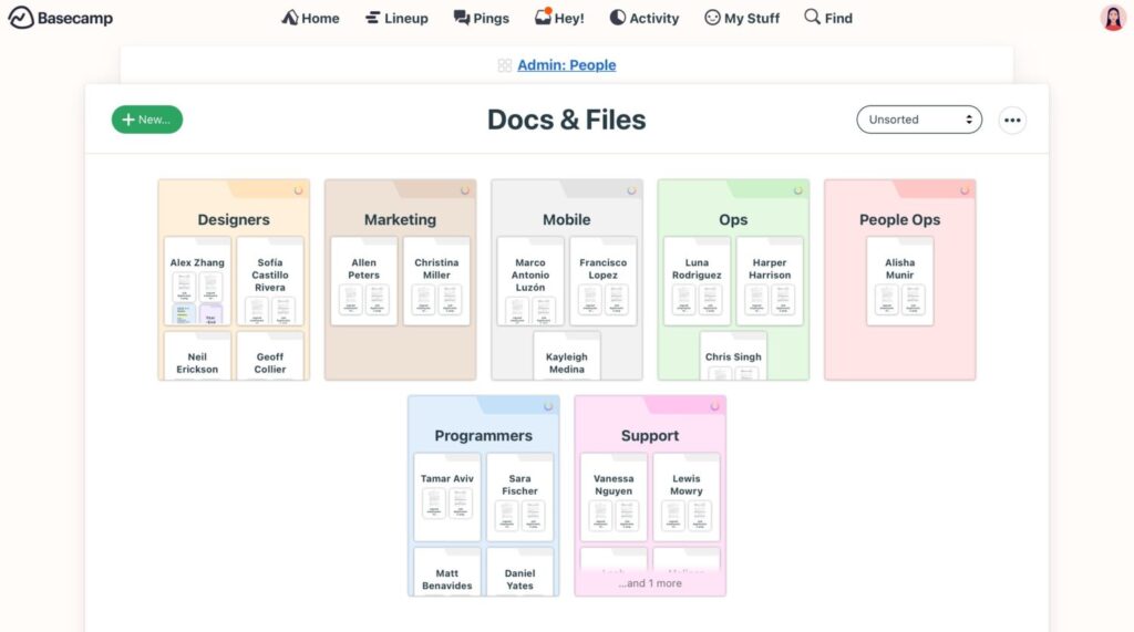 Basecamp ui