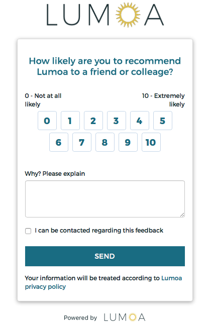 Lumoa Feedback form